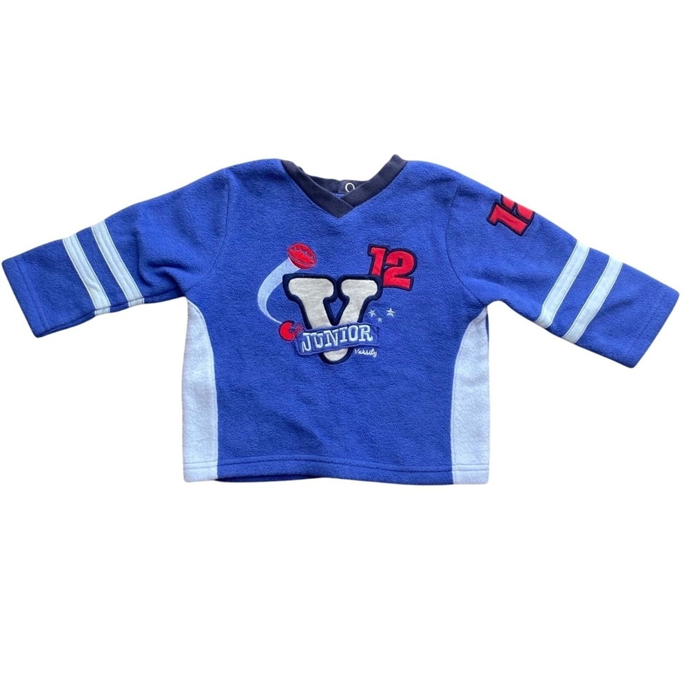 Toddler 18M Blue Long Sleeve Shirt Sports Graphic Athletic Top Casual Playwear